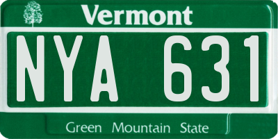 VT license plate NYA631