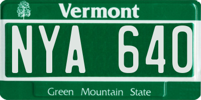 VT license plate NYA640