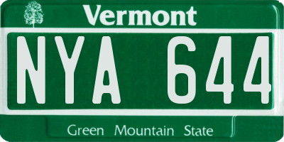 VT license plate NYA644
