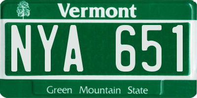 VT license plate NYA651