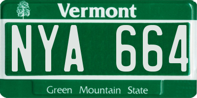 VT license plate NYA664