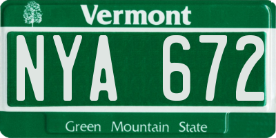 VT license plate NYA672