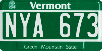VT license plate NYA673