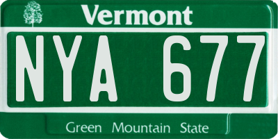 VT license plate NYA677
