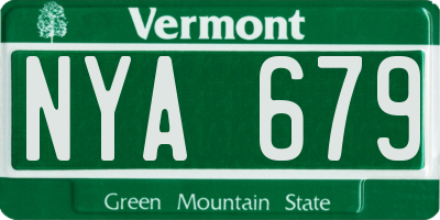 VT license plate NYA679