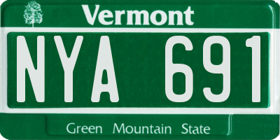 VT license plate NYA691