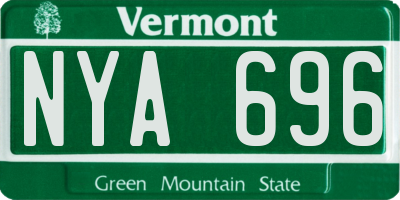 VT license plate NYA696
