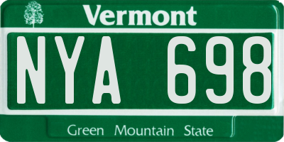 VT license plate NYA698
