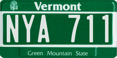 VT license plate NYA711