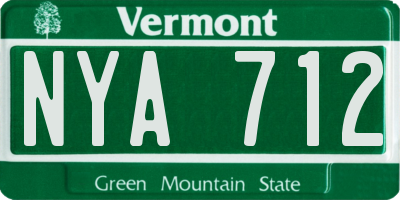 VT license plate NYA712