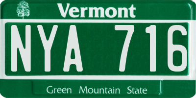 VT license plate NYA716