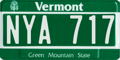 VT license plate NYA717