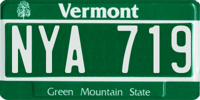 VT license plate NYA719