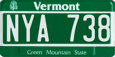 VT license plate NYA738