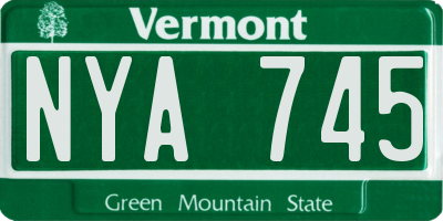 VT license plate NYA745