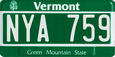 VT license plate NYA759