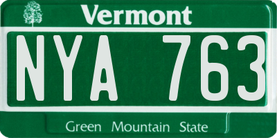 VT license plate NYA763