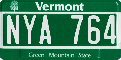 VT license plate NYA764