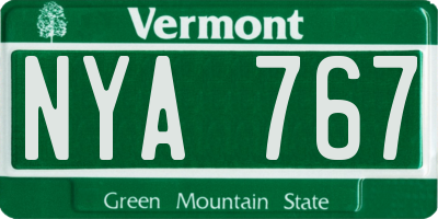 VT license plate NYA767