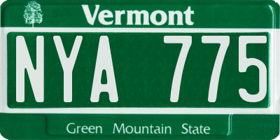 VT license plate NYA775