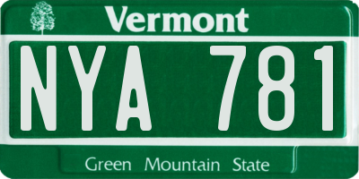 VT license plate NYA781