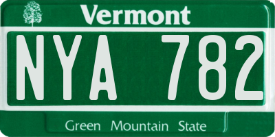 VT license plate NYA782