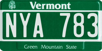 VT license plate NYA783