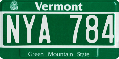 VT license plate NYA784