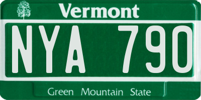VT license plate NYA790