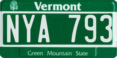 VT license plate NYA793