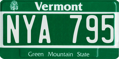 VT license plate NYA795