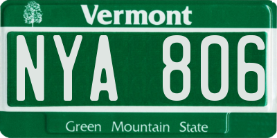 VT license plate NYA806