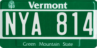 VT license plate NYA814
