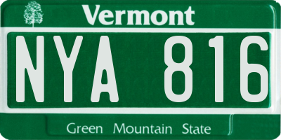 VT license plate NYA816