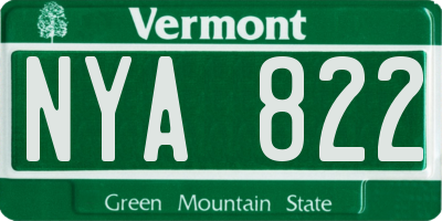 VT license plate NYA822