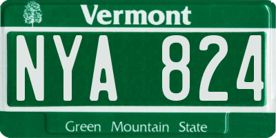 VT license plate NYA824