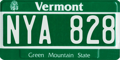 VT license plate NYA828