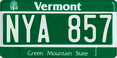 VT license plate NYA857
