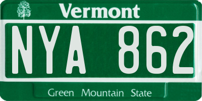 VT license plate NYA862