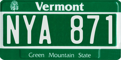 VT license plate NYA871