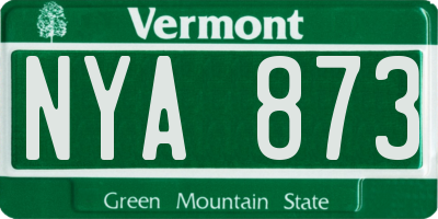 VT license plate NYA873
