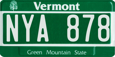 VT license plate NYA878
