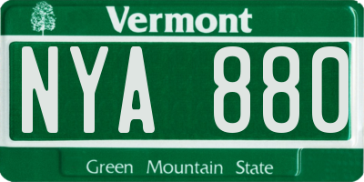 VT license plate NYA880