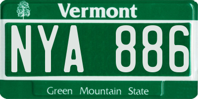 VT license plate NYA886