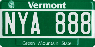 VT license plate NYA888