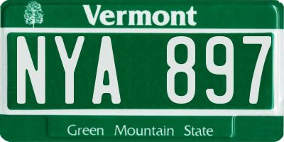 VT license plate NYA897