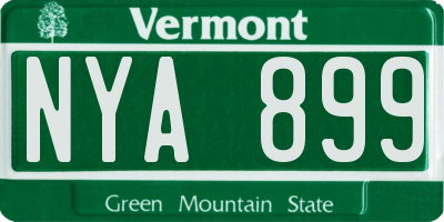VT license plate NYA899