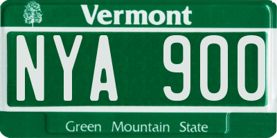 VT license plate NYA900