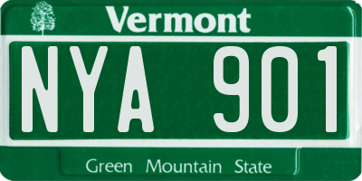 VT license plate NYA901