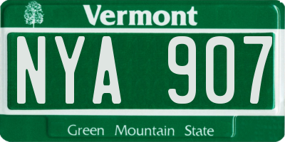 VT license plate NYA907